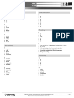 B1 UNIT 3 Test Answer Key Standard