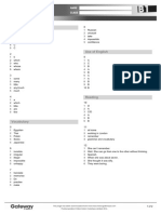 B1 UNIT 3 Test Answer Key Higher