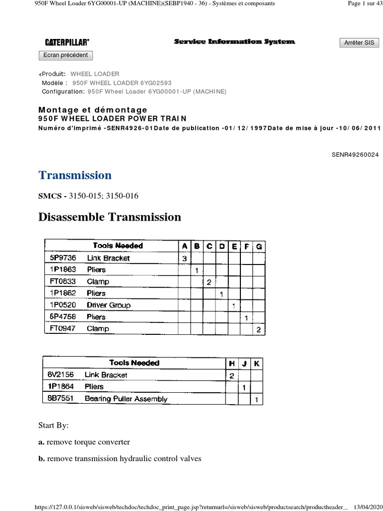 Cat Transmission 950F PDF PDF PDF Clutch Transmission (Mechanics)