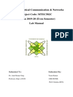 Advanced Optical Communication & Networks Subject Code: MTEC582C Session 2019-20 (Even Semester) Lab Manual