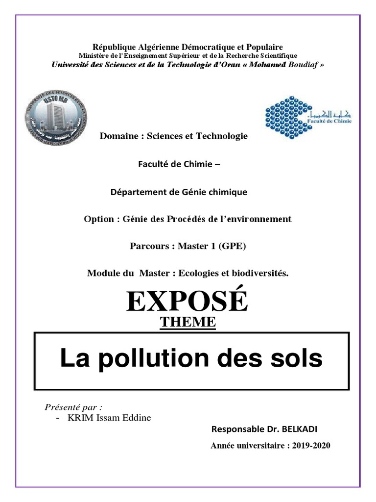 Pollution Des Sols | PDF | Sol (pédologie) | la pollution