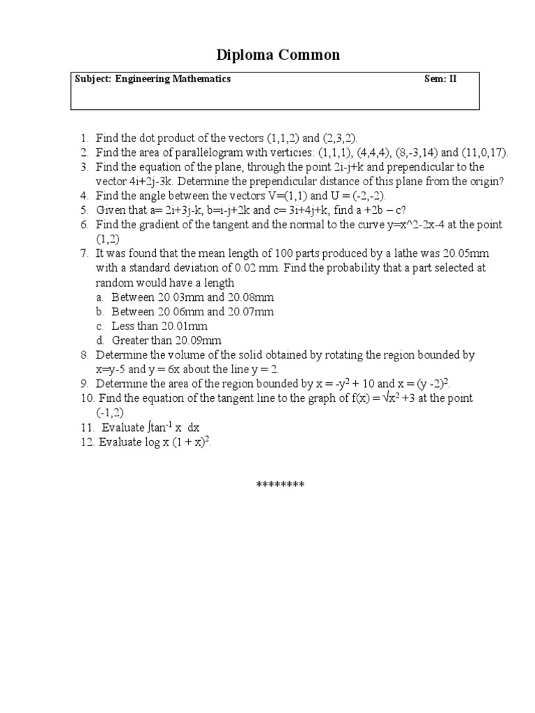 EngineeringMathematics II (SP) PDF | PDF