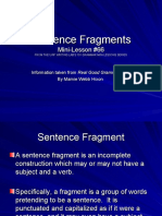 Sentence Fragments Mini-Lesson