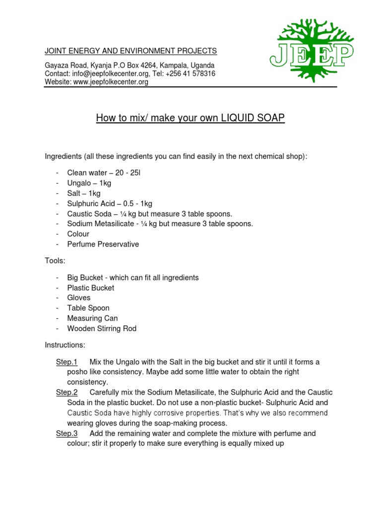 How to Make Liquid Soap A Guide to Creating Liquid Soap Using Common