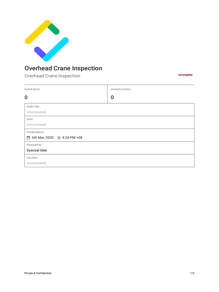 Overhead Crane Inspection PDF