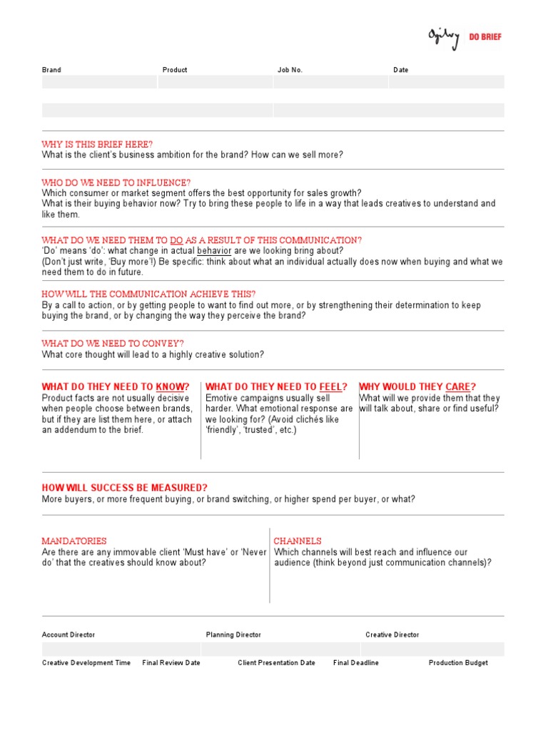 Ogilvy DO Brief Template PDF