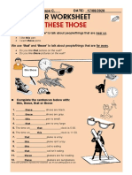 This That These Those: Grammar Worksheet