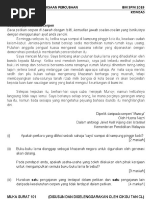 Kertas 2 Soalan Skema Komsas Soalan 2 B Percubaan Spm 2019 Se Malaysia Pdf Pdf