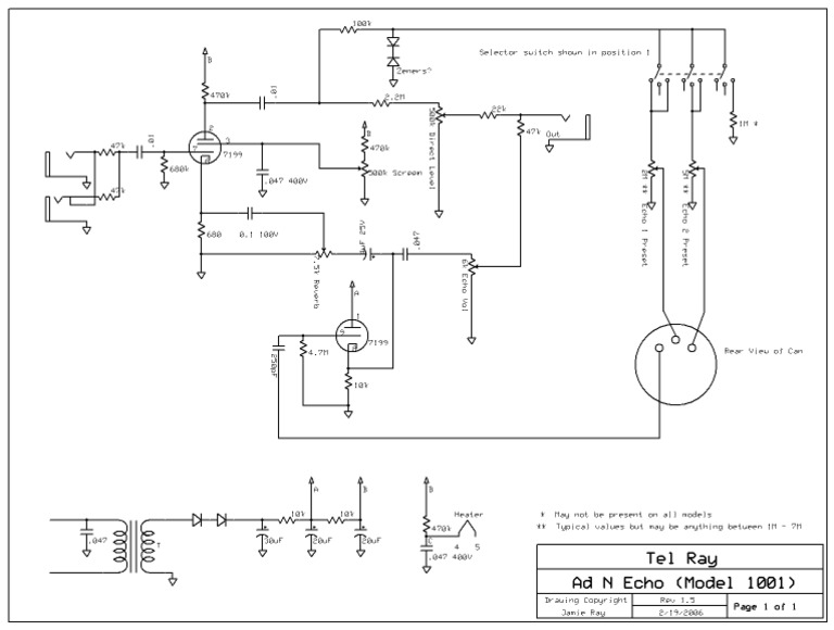 Telray Ad N Echo Model 1001 Circuit Diagram | PDF