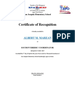 Certificate of Recognition: Albert M. Marzan