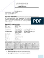 Curriculum Vitae Roby Akhter: Career Objective