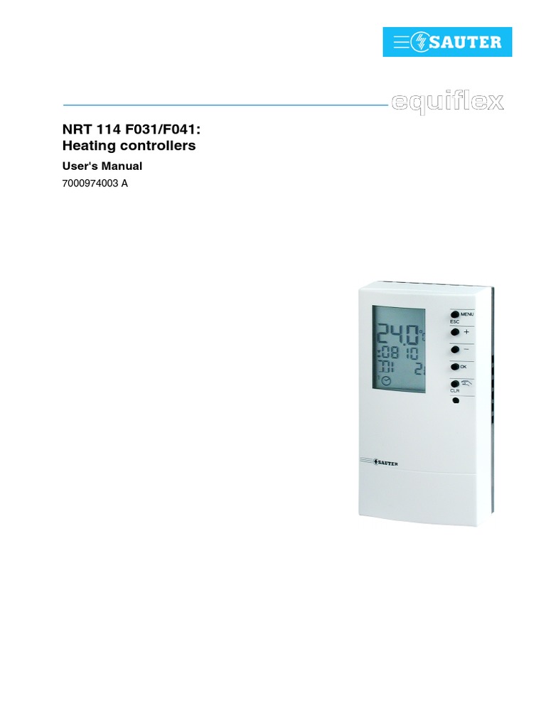 Manual Service NRT 114 SAUTER PDF PDF Temperature Parameter