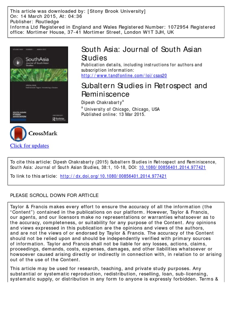 Les Subaltern Studies Pdf , Les Subaltern Studies ou la critique ...