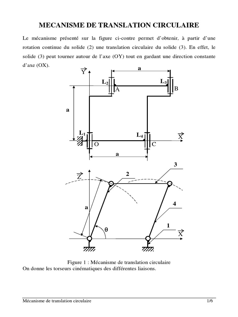 Mécanisme de Translation Circulaire | PDF | Mouvement (Physique ...