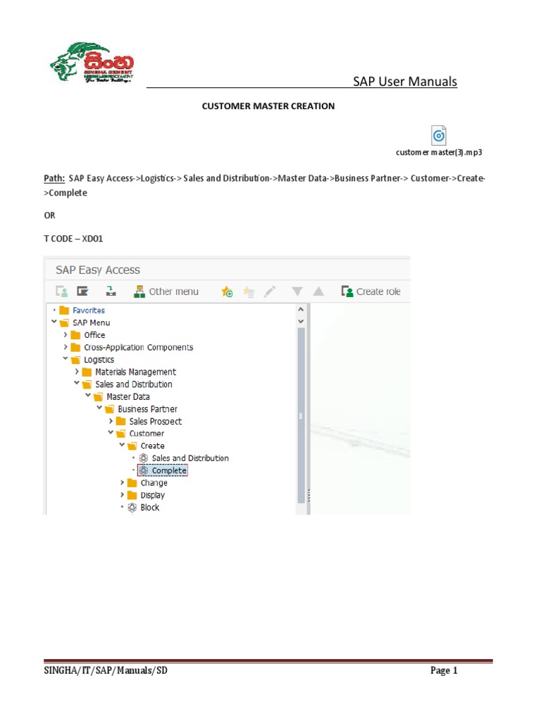 Customer Master Usermanual | PDF | Information Technology Management ...
