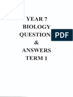 Sample Term 1 Biology Questions & Answers