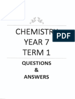 SAMPLE TERM 1 CHEMISTRY ANSWERS