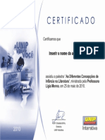 As Diferentes Concepções de Infância Na Literatura - Palestra Dia 25 de Maio