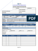 Scaffold Inspection Register