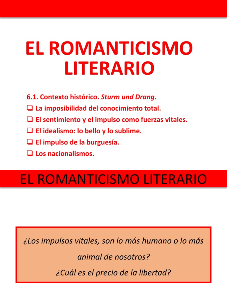 Sesión 6.1. Contexto Histórico. Sturm Und Drang. PDF Romanticismo