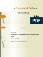 The Assignment Problem: SMS 4674 / SMS 3392 Operational Research