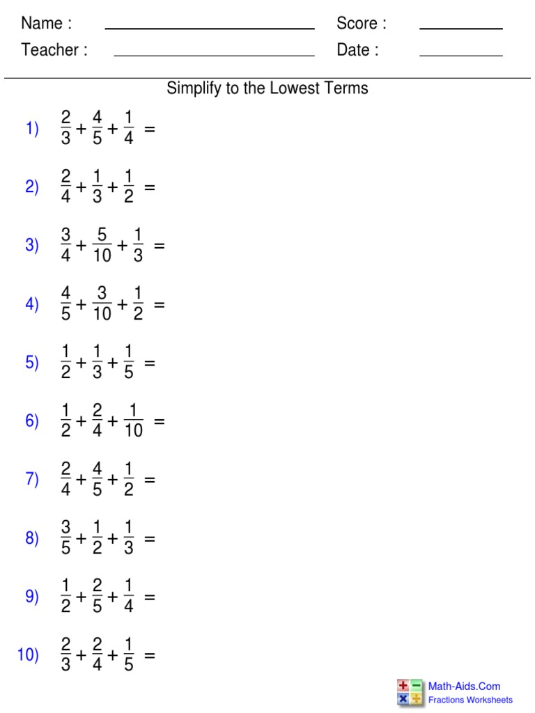 Adding 3 Fractions | Pdf | Division (Mathematics) | Mathematical Concepts