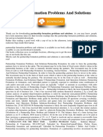 Partnership Formation Problems and Solutions PDF