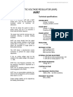 Automatic Voltage Regulator AVR7 Technical Specifications