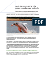 El Delfín Rosado de Nuevo en La Lista Roja de Especies en Peligro de Extinción PDF
