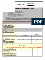 Visa Eligibility Assessment Form: To Do List