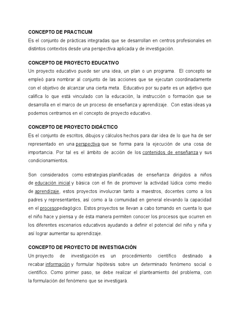 Definición de Practicum en Educación | PDF