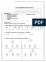 prueba de matematica primero