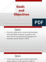 Goals and Objectives