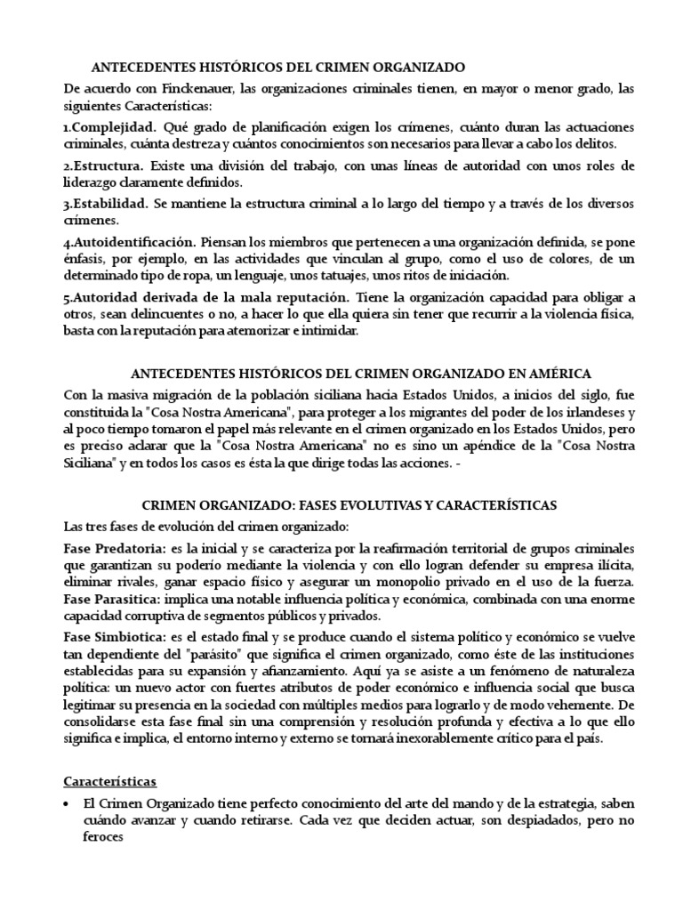 Historia del Crimen Organizado en América | PDF | Crimen organizado ...