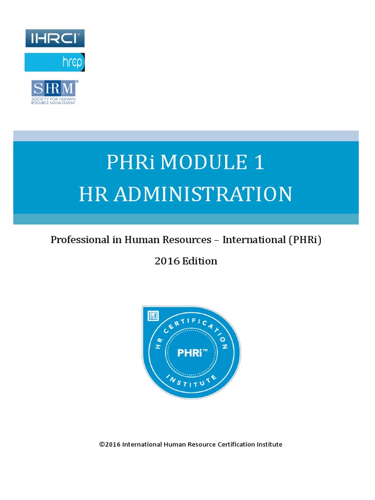 PHRi Mod 1 PDF PDF Human Resources Human Resource Management