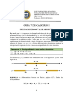 Guia 7 de Càlculo I Inecuaciones Valor Absoluto