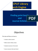 The CPUT Library Search Engine: Finding Print Books and Journal Articles