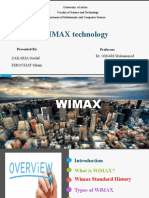 WIMAX Technology: University of Adrar Faculty of Science and Technology Department of Mathematic and Computer Science