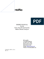 Modbus Manual For The CLX, CLX-XT and Clx-Ex Online Chlorine Analyzer