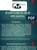 BASICS OF PUBLIC SPEAKING - Lesson 1