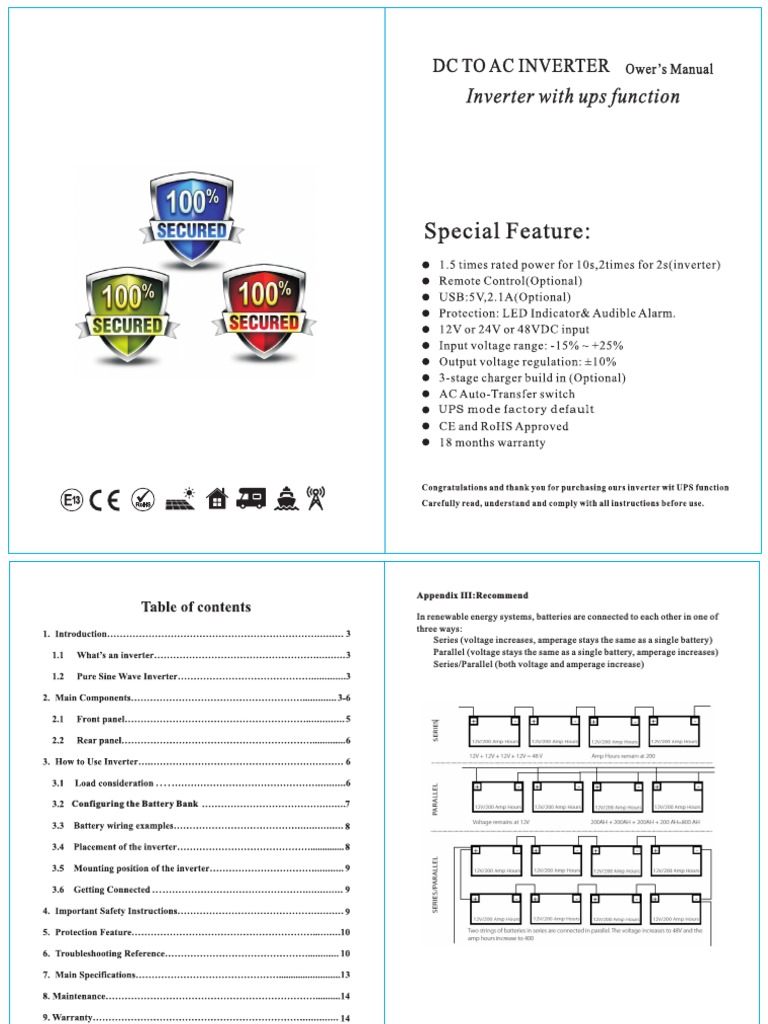 Inverter User Manual and Configuration Guide | PDF | Power Inverter ...