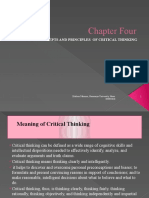 Chapter Four: Basic Concepts and Principles of Critical Thinking
