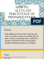 How To Calculate Percentage of Prepared Foods