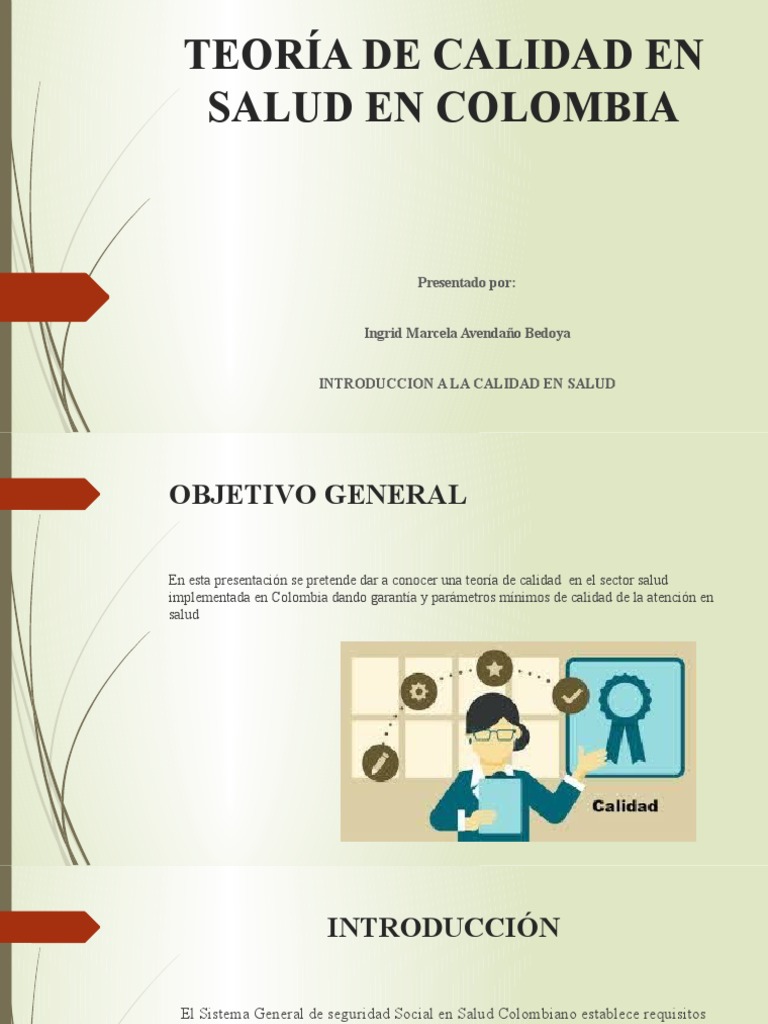 Calidad en el Sistema de Salud Colombiano | PDF | Calidad (comercial ...