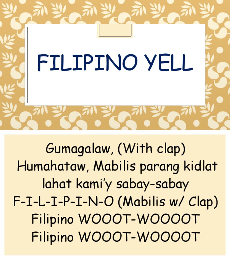 Yell Filipino Example