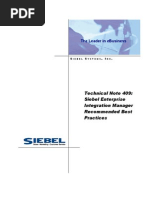 Siebel Enterprise Integration Manager Recommended Best Practices