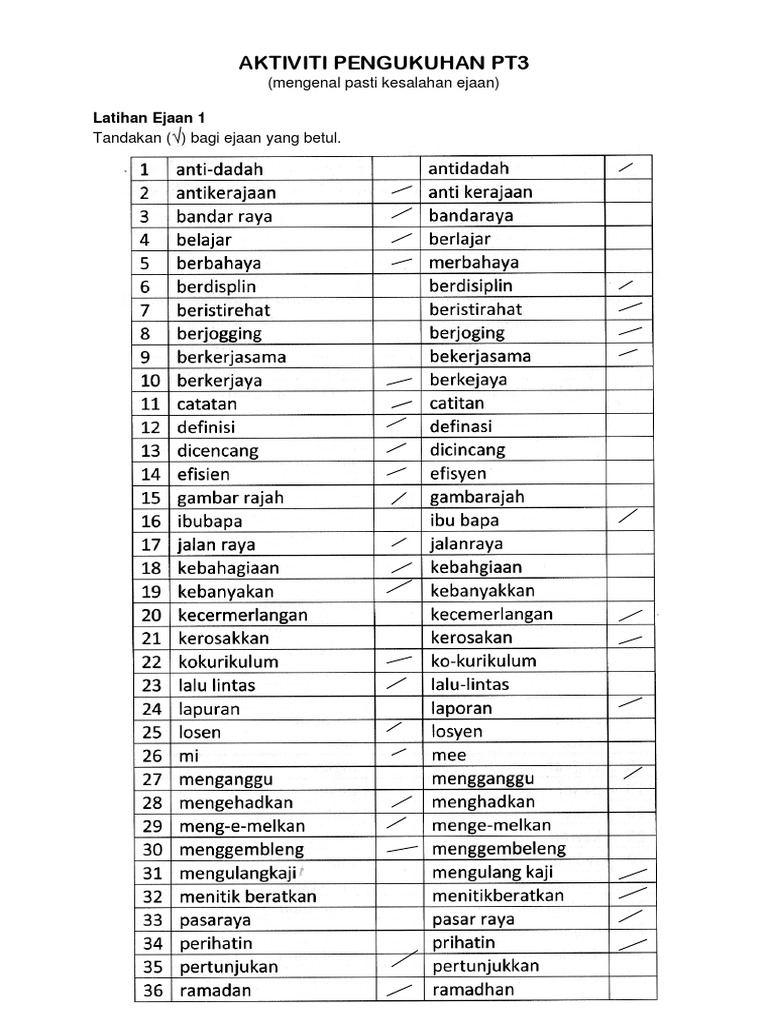 Jawapan Kesalahan Ejaan Pt3 Pdf