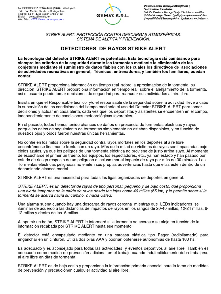 Sistema de Alerta Strike Alert para Tormentas | PDF | Relámpago | Tormentas