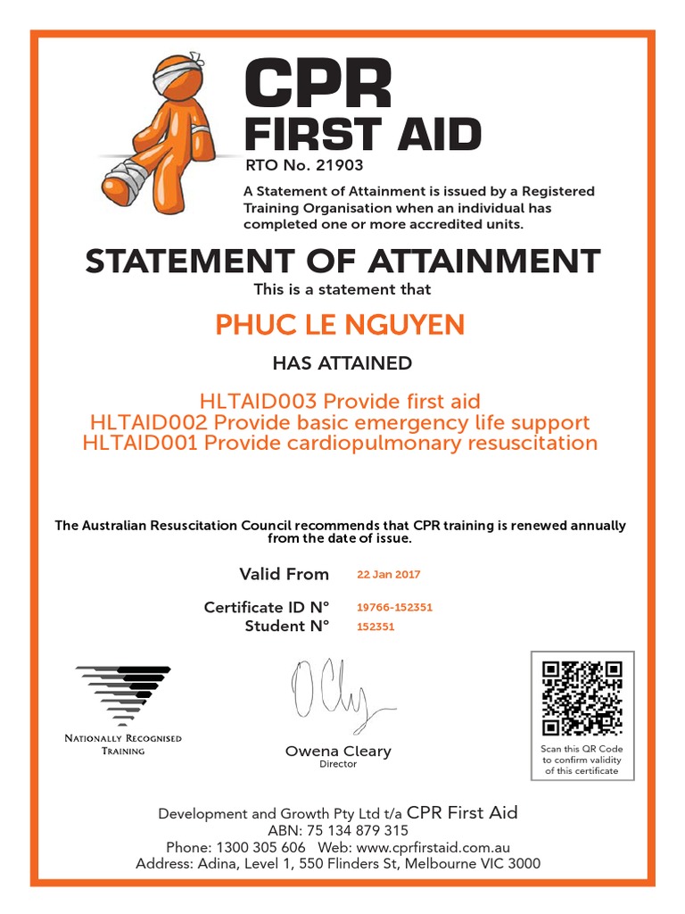 First Aid & CPR Certification PDF