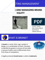 Marketing Management: Measuring and Managing Brand Equity